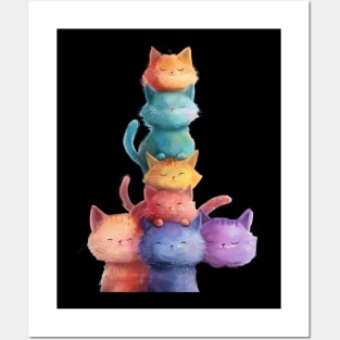 Cat LGBT Rainbow Paws Posters and Art